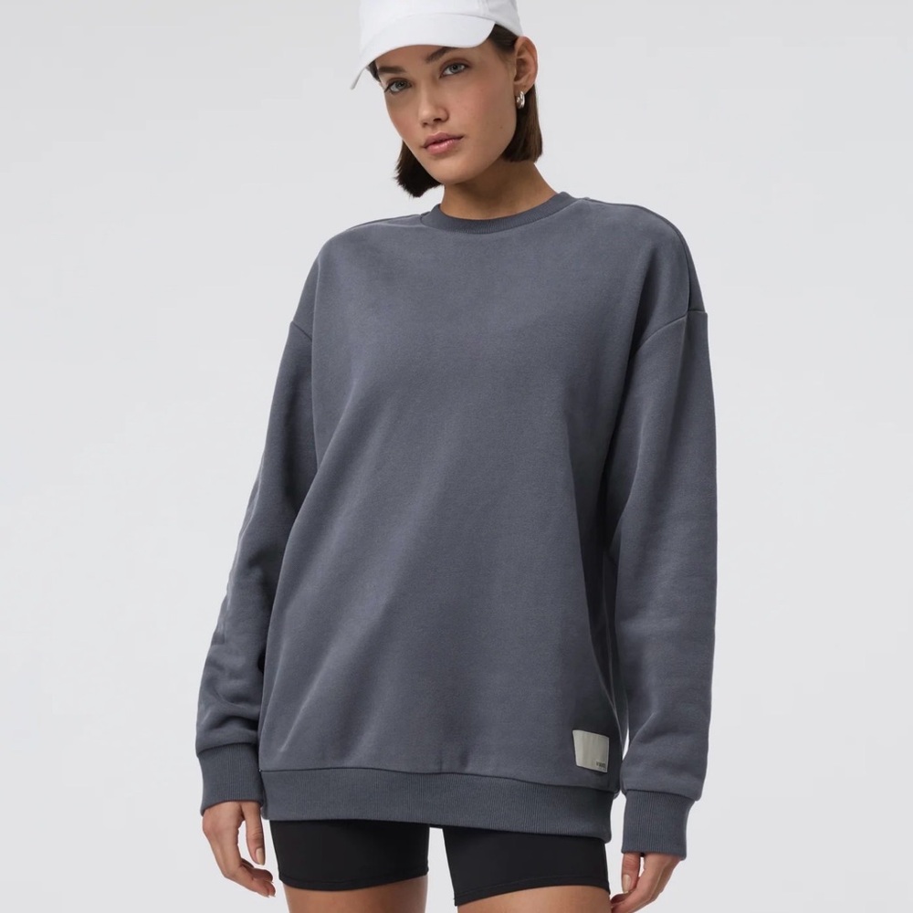 Vuori Oversized Crewneck Sweatshirt in Charcoal Gray